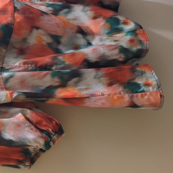 *Flaw-Rip* J Crew Squareneck top Liberty® Hazy Days Floral Short Puff Sleeve- 14 - Picture 10 of 12